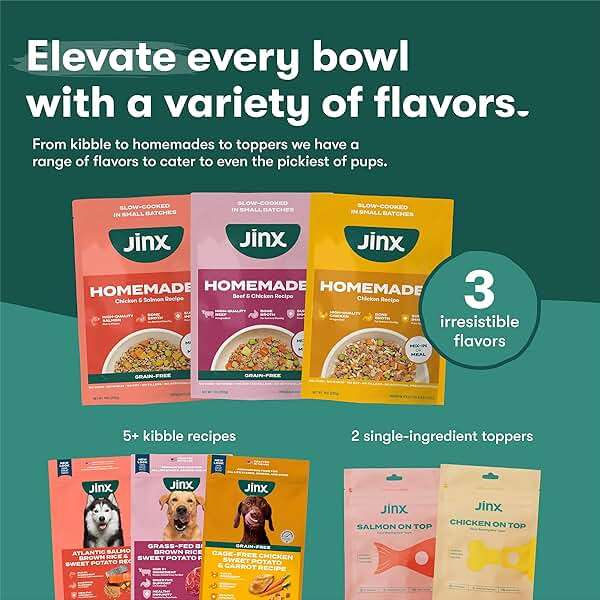 Jinx Beef & Chicken Grain Free Wet Dog Food Pouches, Meal or Dog Food Topper Mix-in, Made with Real Beef & Chicken, Bone Broth, No Fillers - Puppy, Adult, Senior, 9oz, 6 Pack - Image 10