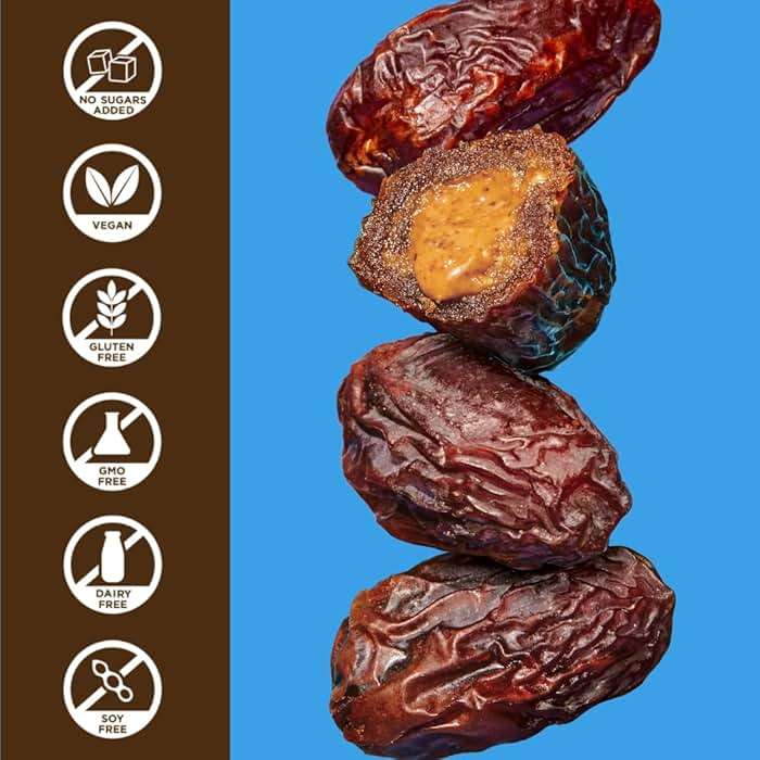 Realsy Stuffed Medjool Dates, Organic Dates with No Sugar Added, Gluten-Free, Vegan, All Natural Healthy Snack, Single Wrapped (40 ct) (Peanut Butter) - Image 4