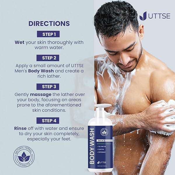 Uttse Tea Tree Body Wash: Antifungal Soap for Men - Eliminates Body Odors & Skin Irritations - 11.8fl oz/350mL - Image 7