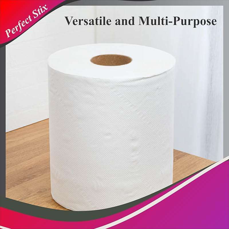 Perfect Stix 10" White Center Pull Paper Towels- Pack of 1ct-600 Sheets Per Roll - Image 6