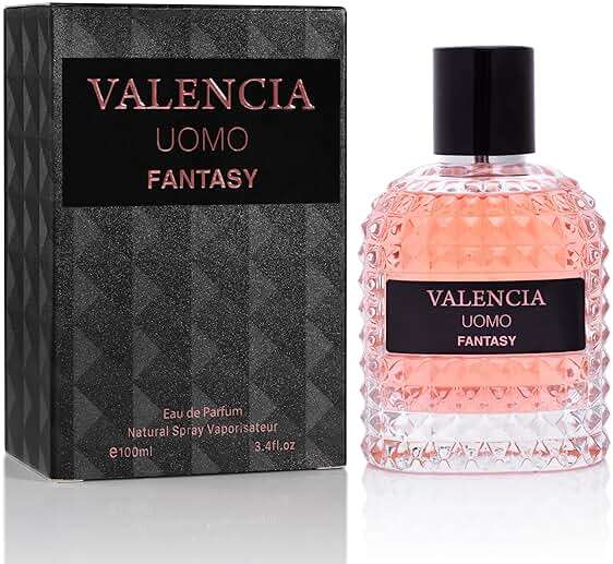 Valencia UOMO Fantasy Men EDP - Spicy & Woody Fragrance - Top Notes of Sweet Red Apple, Cardamom & Calabrian Bergamot - Base Scent of Warm Tobacco Leaf, Patchouli & Vetiver - Elegant 100ml Bottle - Image 1