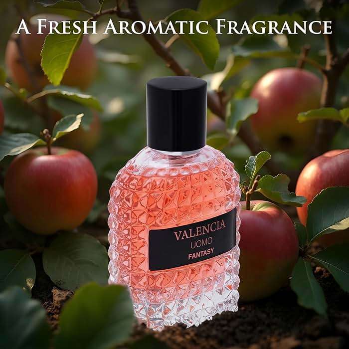 Valencia UOMO Fantasy Men EDP - Spicy & Woody Fragrance - Top Notes of Sweet Red Apple, Cardamom & Calabrian Bergamot - Base Scent of Warm Tobacco Leaf, Patchouli & Vetiver - Elegant 100ml Bottle - Image 4