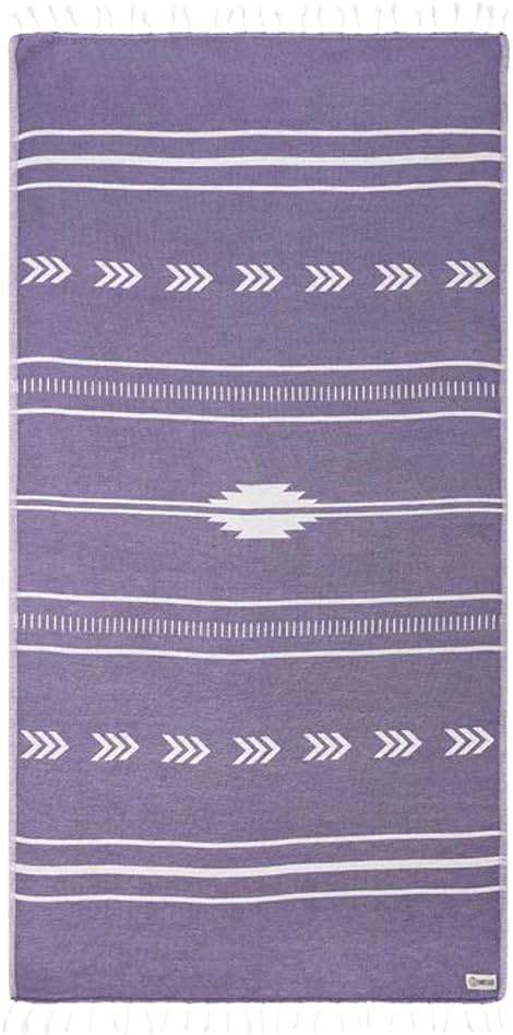 Sand Cloud Turkish Beach Towel - Sand Free - 100% Organic Turkish Cotton Yarn - Quick Dry Towel for Beach, Picnic, Blanket or Bath Towel - As Seen on Shark Tank - Santa Fe (Purple) - Image 1