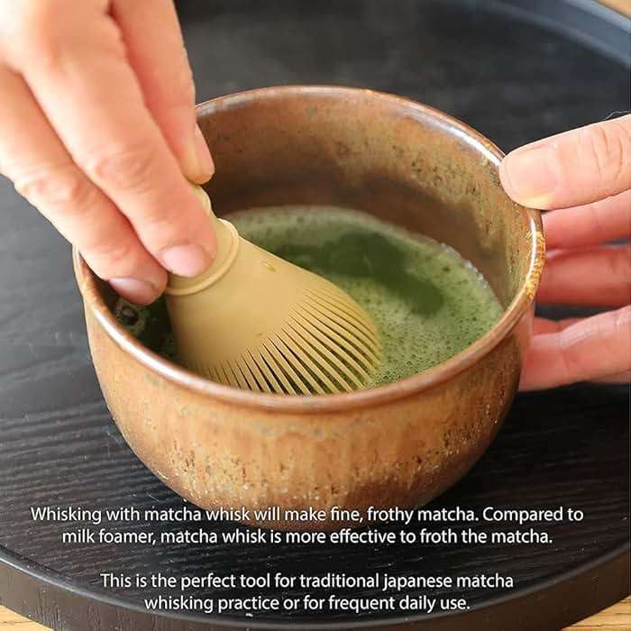 Matcha Whisk, PP Resin Matcha Stirrer, Traditional Handcrafted Japanese Matcha Tea Mixer Brush Mixing Tool Accessory for Tea Preparation (Yellow) - Image 6