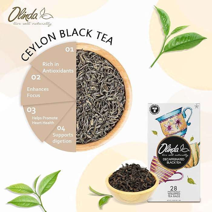 Olinda Decaffeinated Black Tea 28 Individually Wrapped Tea Bags Gluten-Free Vegan Breakfast Black Tea Decaf - Image 4