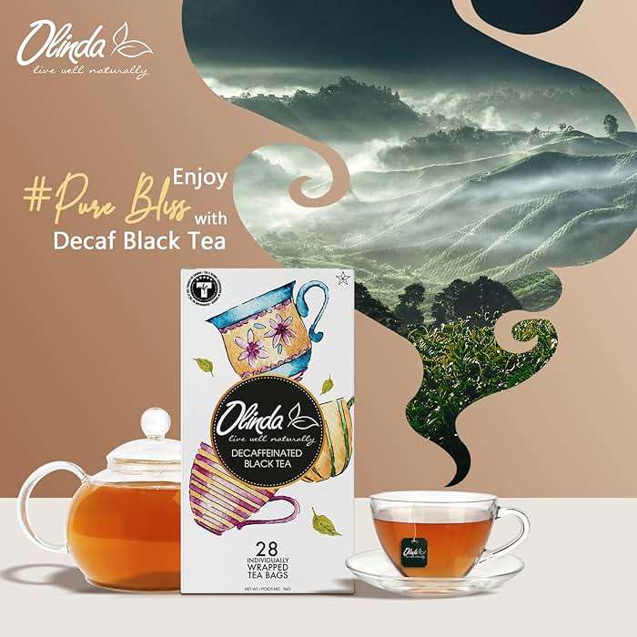 Olinda Decaffeinated Black Tea 28 Individually Wrapped Tea Bags Gluten-Free Vegan Breakfast Black Tea Decaf - Image 6