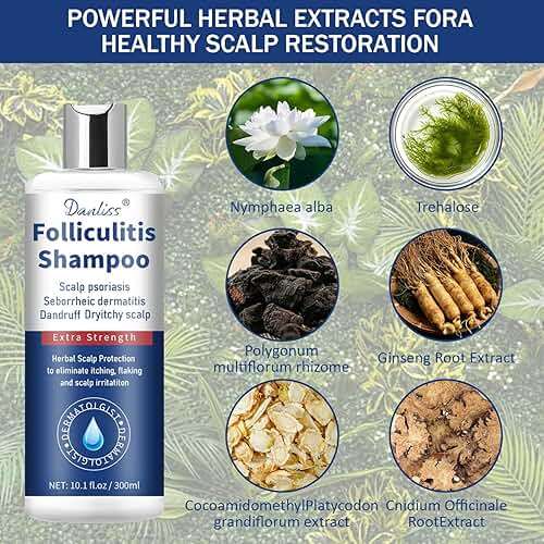 Danliss Sulfate Free - Anti Fungal Folliculitis Treatment Shampoo With Formula for Prone to Folliculitis,Seborrheic Dermatitis,For Normal to Oily Scalp Relieves Itchy & Dry Scalp, Dandruff - 10.1 Oz - Image 4