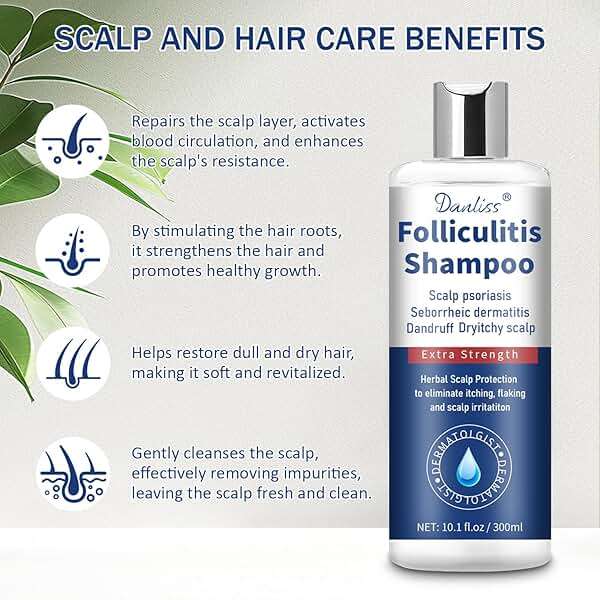 Danliss Sulfate Free - Anti Fungal Folliculitis Treatment Shampoo With Formula for Prone to Folliculitis,Seborrheic Dermatitis,For Normal to Oily Scalp Relieves Itchy & Dry Scalp, Dandruff - 10.1 Oz - Image 5