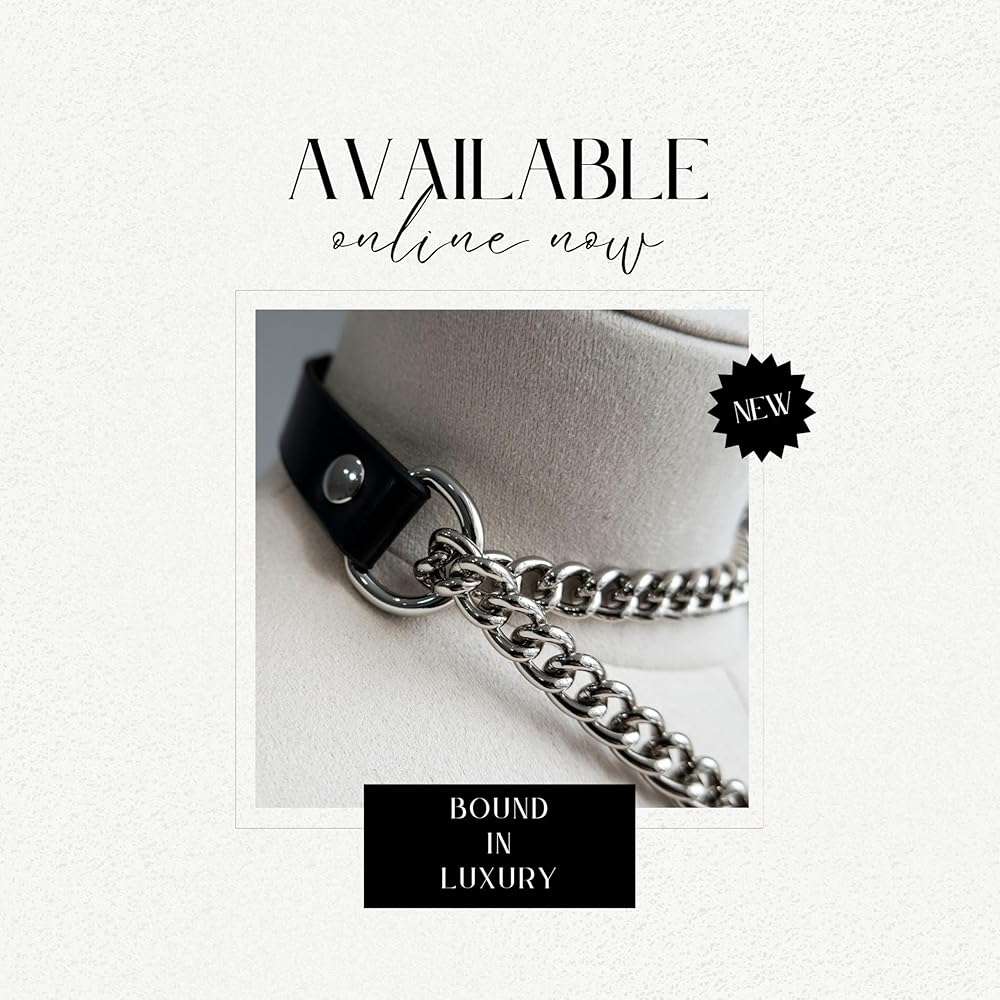 ADEMISHIA Handmade Black Heart Choker Collar For Women, Punk Gothic O-ring Slip Chain Necklace with Adjustable Vegan Leather Buckle - Image 3