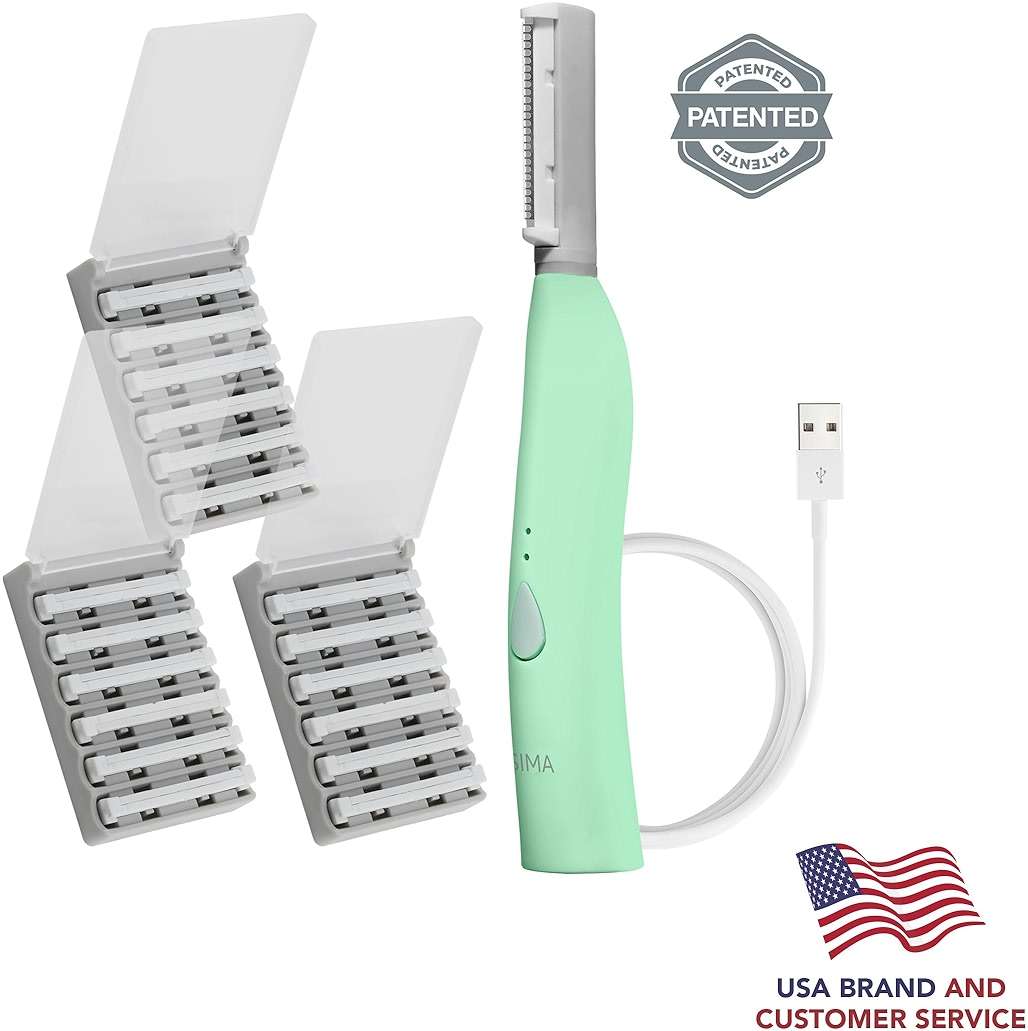 SPA SCIENCES - SIMA Patented Dermaplane Razor for Women Face – Painless 2-in-1 Facial Exfoliation & Peach Fuzz Hair Removal – Anti-Aging – 3 Speeds – Rechargeable – 19 Weeks Treatment - Image 2
