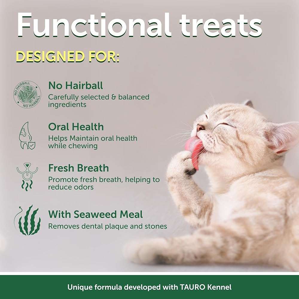 Nature's Protection Cat Dental Treats - Crunchy Oral Care Chews for Cat Teeth Cleaning for Adult Cats - No Bad Breath, Less Hairball (Superior Care - Poultry, 2.64 oz) - Image 2