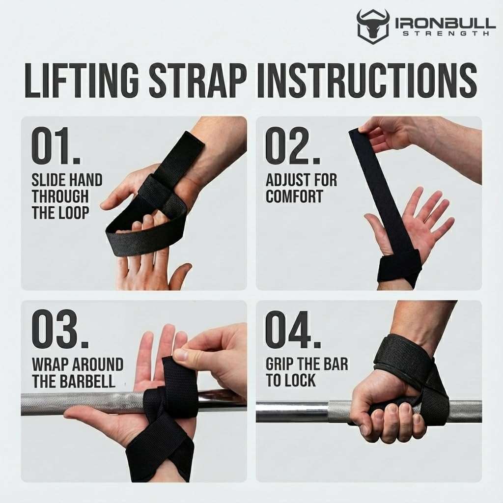 Lifting Wrist Straps for Weightlifting (1 Pair) – Padded Lifting Straps for Deadlifts, Powerlifting, Strength Training & Bodybuilding – Gym Straps for Men & Women - Image 6