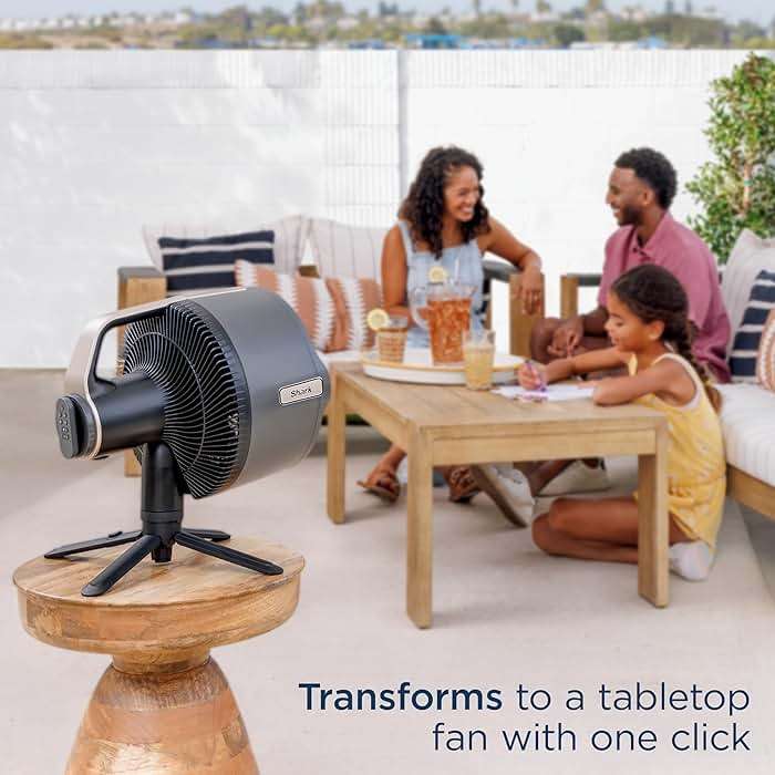 Shark FlexBreeze Pro Mist Fan, Indoor & Outdoor Oscillating Cooling Fan with Misting for Home & Patio, Floor & Tabletop, Portable Cordless & Corded, 24Hr Battery, Remote, Charcoal Grey, FA302​ - Image 6
