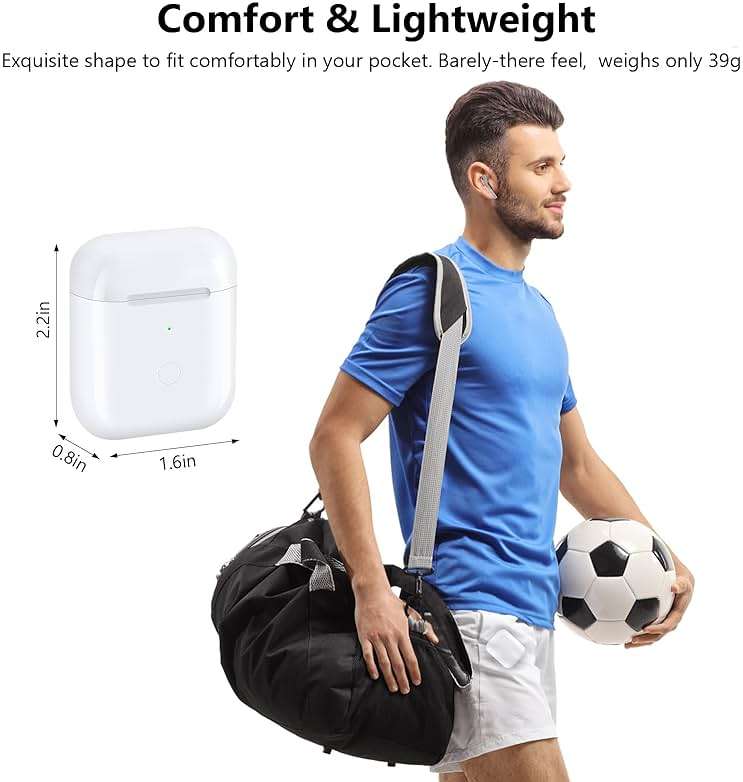 Wireless Charging Case Compatible with AirPod 2 1, Air Pod Charger Case Replacement with Bluetooth Pairing Sync Button, No Earbuds,White - Image 7