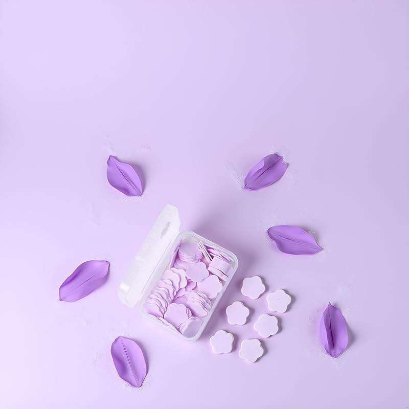 SquarezhenBo 100 Sheets Disposable Paper Soap with Box,Hand Wash Cute Petal Soap Sheets Hand Bath Toiletry Paper Soap Flakes for Portable Travel Hiking Washing,Foot and Care (100, Purple) - Image 6