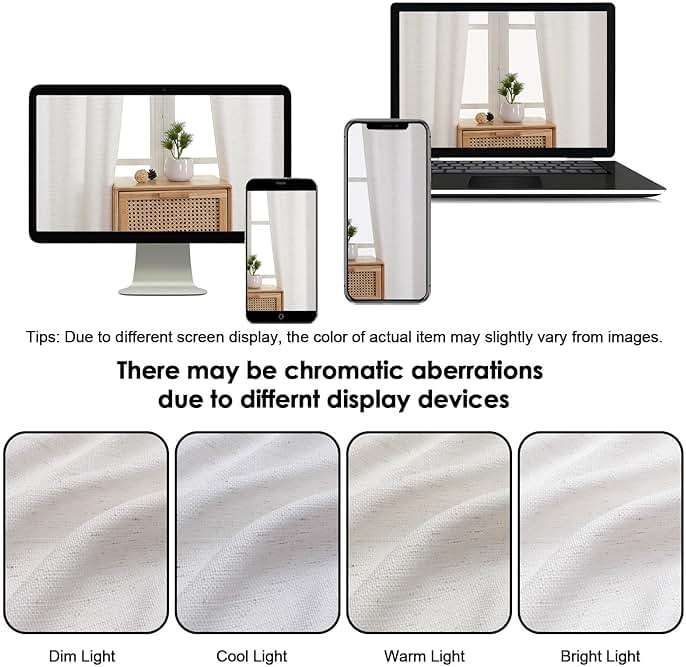 OWENIE Bob Natural Curtains 63 Inch Length 2 Panels Set for Living Room Bedroom, Light Filtering Faux Linen Textured Soft Window Curtain, Airy Rod Pocket cortinas para cuarto, 40Wx63L Inches, 2 Pcs - Image 6