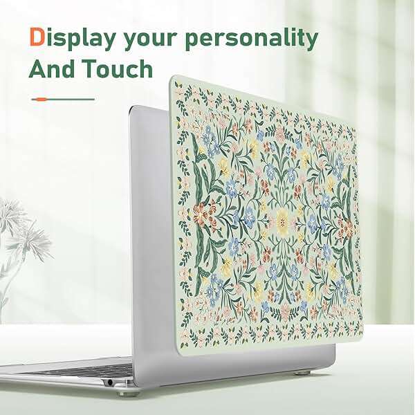 iLeadon Compatible with MacBook Air 13.3 inch Case 2022, 2021-2018 Release A2337 M1 A2179 A1932, Plastic Hard Shell&Keyboard Cover&Screen Film for MacBook Air 13 inch Case, Green Floral - Image 3