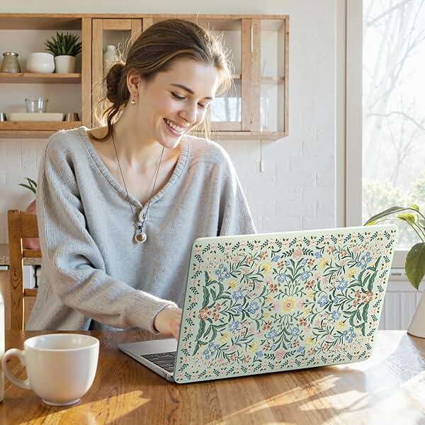 iLeadon Compatible with MacBook Air 13.3 inch Case 2022, 2021-2018 Release A2337 M1 A2179 A1932, Plastic Hard Shell&Keyboard Cover&Screen Film for MacBook Air 13 inch Case, Green Floral - Image 7