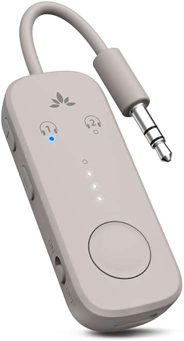 Avantree Relay – Airplane Bluetooth Adapter for AirPods, Bose & Wireless Headphones, Qualcomm Chip, aptX Adaptive & HD Audio Transmitter, 25Hrs Battery, 3.5mm AUX for Flight, Travel & Gym - Image 1
