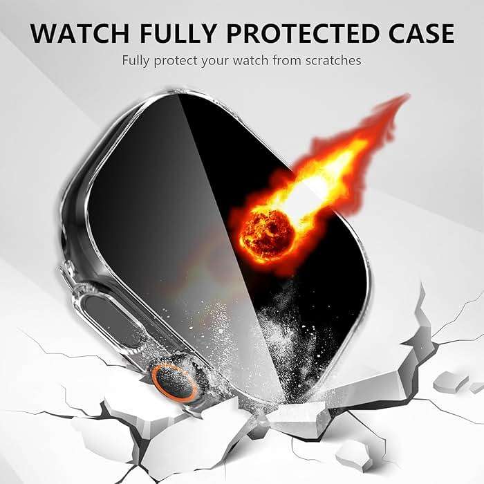 Suoman 3-Pack for Apple Watch Ultra 3/2/1 49mm Privacy Screen Protector Case, [Anti-Peeping] Ultra-Thin Tempered Glass Case Cover for iWatch Ultra 49mm 3/2/1 - Image 6