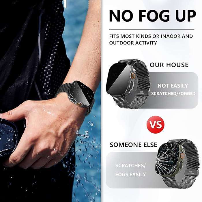Suoman 3-Pack for Apple Watch Ultra 3/2/1 49mm Privacy Screen Protector Case, [Anti-Peeping] Ultra-Thin Tempered Glass Case Cover for iWatch Ultra 49mm 3/2/1 - Image 7