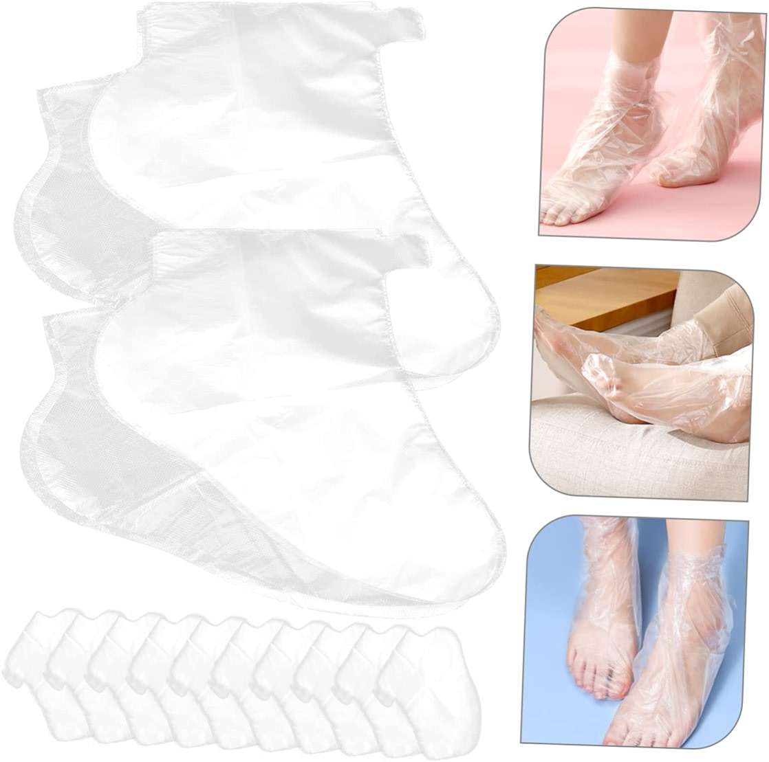 SOESFOUFU 300Pcs Disposable Foot Covers Clear Moisturizing Use Covers for Feet Spa Home Hotel Travel Protection - Image 4