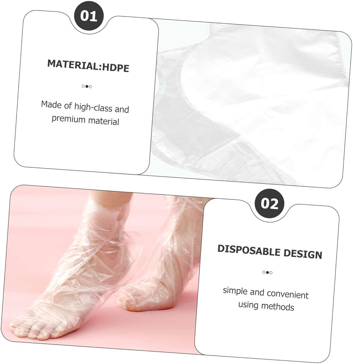 SOESFOUFU 300Pcs Disposable Foot Covers Clear Moisturizing Use Covers for Feet Spa Home Hotel Travel Protection - Image 8