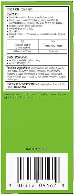 Robitussin Maximum Strength CF Max, Severe Multi-Symptom Daytime and Nighttime Relief from Cough, Cold, and Flu, Adult Formula, 8 fl oz - Image 11