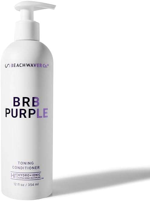Beachwaver The Co. BRB Blonde Purple Conditioner - Full Size (12 Oz) | Anti-Brass Toning Conditioner w/HiX Vegan Bond Multipliers | Moisturizing, Sulfate-Free Formula for Blonde & Grey Hair - Image 1