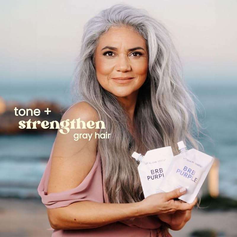 Beachwaver The Co. BRB Blonde Purple Conditioner - Full Size (12 Oz) | Anti-Brass Toning Conditioner w/HiX Vegan Bond Multipliers | Moisturizing, Sulfate-Free Formula for Blonde & Grey Hair - Image 7