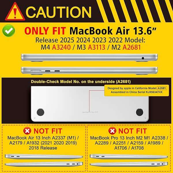 May Chen Case for MacBook Air 13/13.6 inch M5 A3449 M4 A3240 M3 A3113 M2 A2681, 2026 2025 2024-2022, Plastic Hard Shell with Keyboard Cover & Screec Protector, Sakura Pink Glitter Bow - Image 2