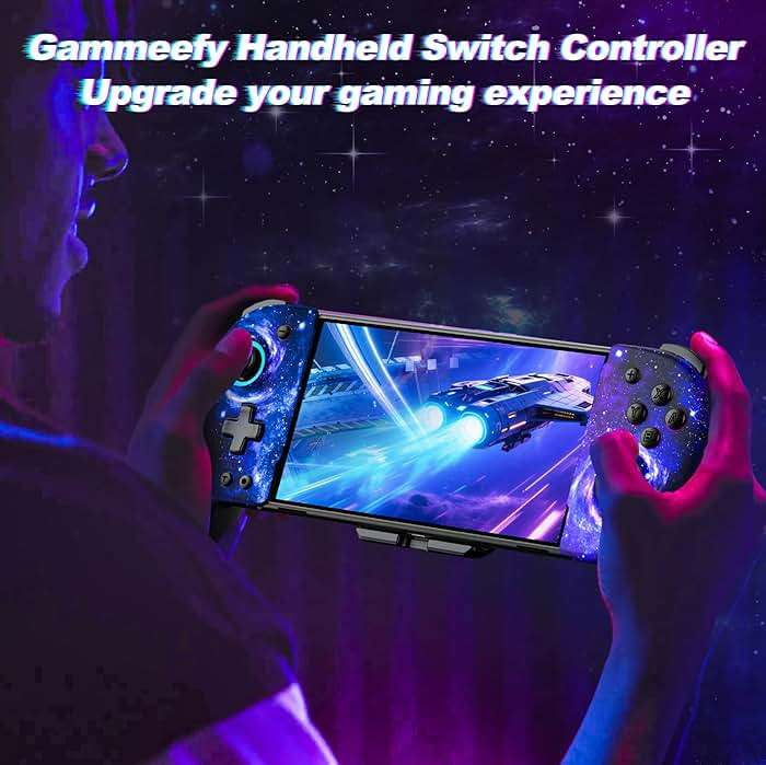 Gammeefy Switch Controllers, Hall Effect Joystick Switch Joypad forSwitch/OLED, Full-Size Grip Wireless Switch Pro Controller with 9 Color Lights. Ideal for Those Who Prefer Handheld Mode - Image 7