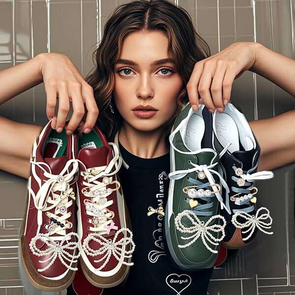 AiScrofa 30PCS Shoe Charms for Sneakers - Lace Charms Contain Bows/Clips/Pins/Jewelry, Decoration and Shoe Jewelry for Sneakers (Whiet) - Image 3