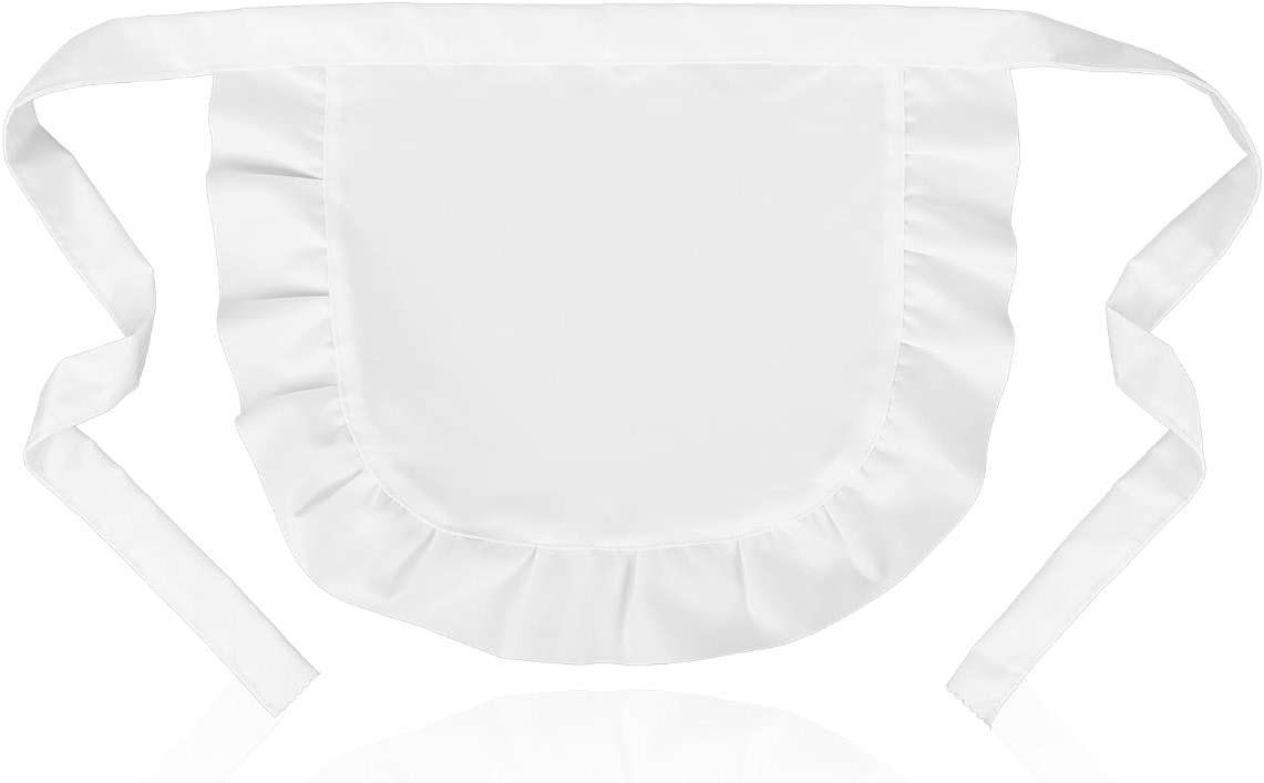 Trinkrittey Cosplay Waist Apron, White Cosplay Waist Apron Puffy Tight Costume Half Apron White Apron Party Cosplay Costumes Dress Accessory Kitchen Party Favors Maid Half Apron for Women Girls - Image 1