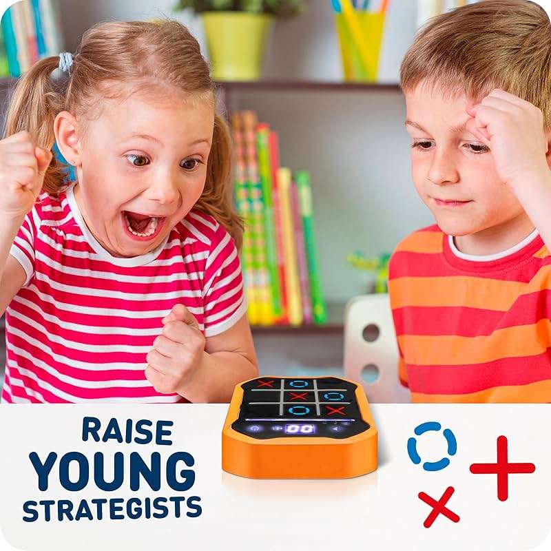 Electronic Tic-Tac-Toe Handheld Game | 3-in-1 Memory & Brain Games | Birthday Gift for Kids and Adults | Touchscreen Travel Friendly with Sound & Voice Effects for Kids Age 7+ - Image 6