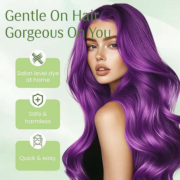 Fedulili Hair Dye Shampoo 3-in-1, Instant Natural Hair Color Treated Shampoo for Women Men Champu Para Canas Mujer Purple, Lasting 3-4 Weeks & Easy to Use & All Hair Types & Root Touch Up, 500ml - Image 3