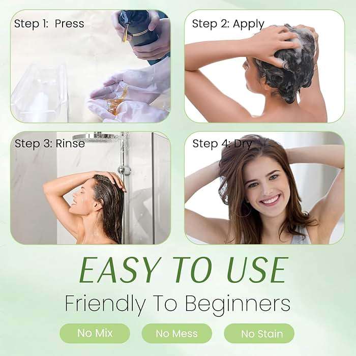 Fedulili Hair Dye Shampoo 3-in-1, Instant Natural Hair Color Treated Shampoo for Women Men Champu Para Canas Mujer Purple, Lasting 3-4 Weeks & Easy to Use & All Hair Types & Root Touch Up, 500ml - Image 4