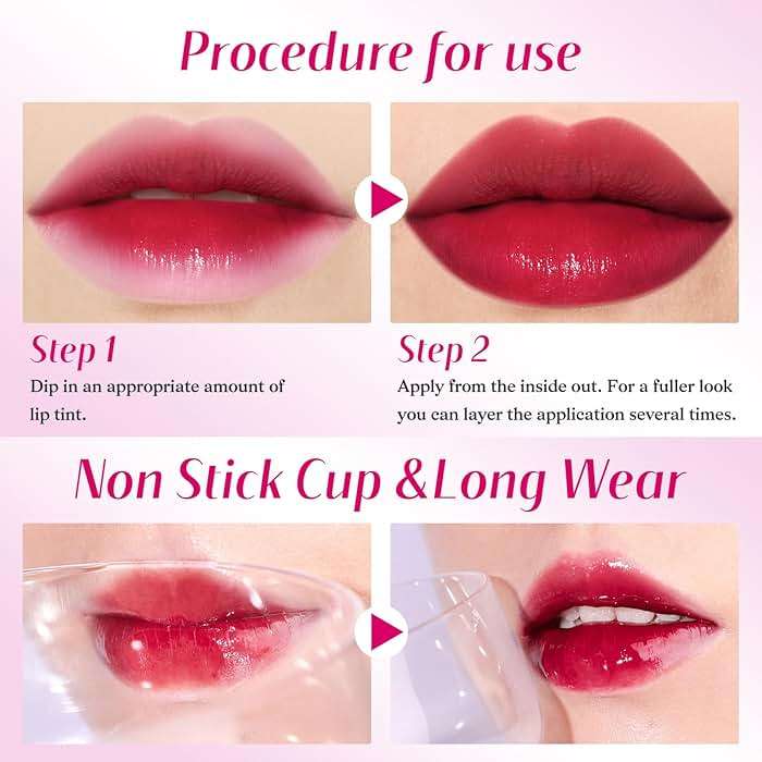 bayfree Lip Tint Stain Set, 7 PCS Lip Stain Long Lasting Waterproof, Hydrating Non-Sticky Liquid Blush & Water Tint, Transfer-Proof, High Pigment Matte Finish,Vegan Korean Makeup Set (fruit land) - Image 5