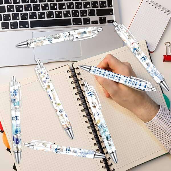 Wxiben Greece Ballpoint Pens Gifts - 24PCS Greece Travel Pens Set Greece Souvenirs Gift Retractable Smooth Writing Greek Civilization Pens for Office School Supplies for Women Traveler Teacher Gift - Image 2