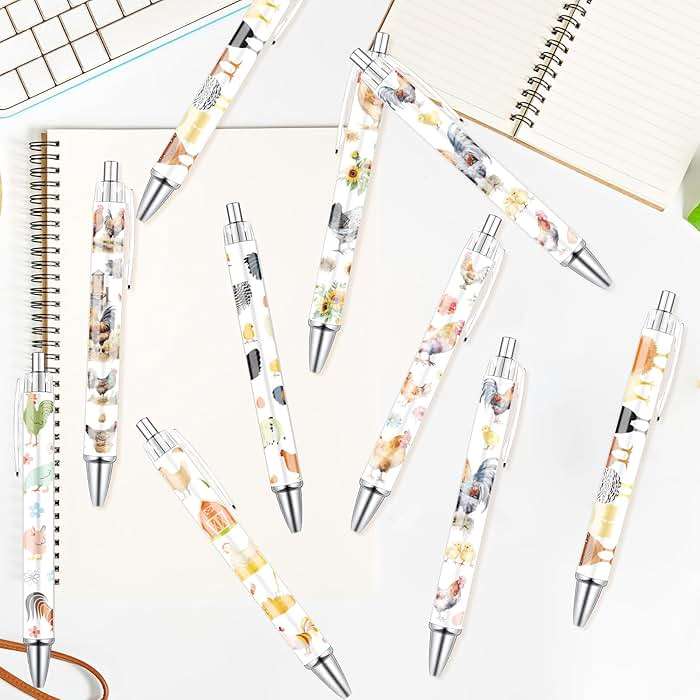 Wxiben Chicken Ballpoint Pens Gifts - 24PCS Cute Roosters Pens Set Retractable Farm Animals Pens Smooth Writing Cartoon Chicken Pens for Office Stationery School Supplies for Women Teacher Gift - Image 6