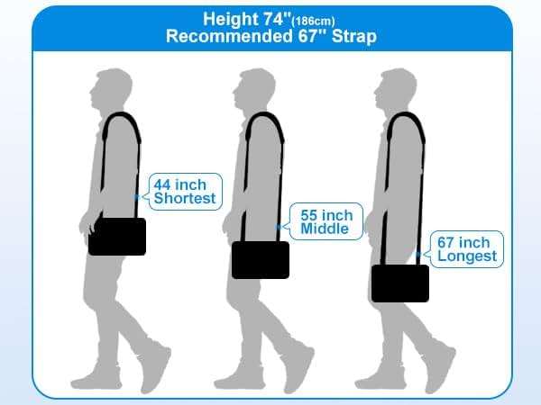 FIEIL 60" Universal Shoulder Strap, 3D Sponge Thick Padded Bag Strap with Double Adjustable Buckles and Metal Hooks, Ideal for Briefcases, Crossbody Bags, Luggage (Storage Bag + Reflective Tape) - Image 7