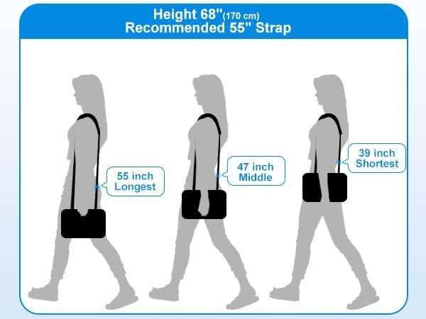 FIEIL 60" Universal Shoulder Strap, 3D Sponge Thick Padded Bag Strap with Double Adjustable Buckles and Metal Hooks, Ideal for Briefcases, Crossbody Bags, Luggage (Storage Bag + Reflective Tape) - Image 8