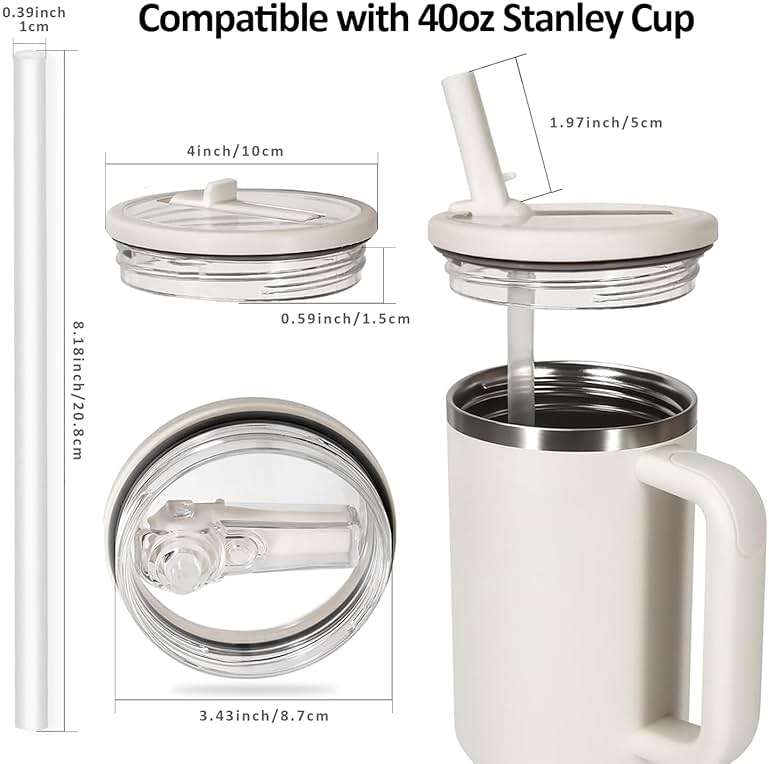 Stanley Lid Replacement 40 oz Cream 2.0 no Spill Lid Leak Proof Spill Proof Cup Lid Stanley Quencher Cup Lid Accessories - Image 3