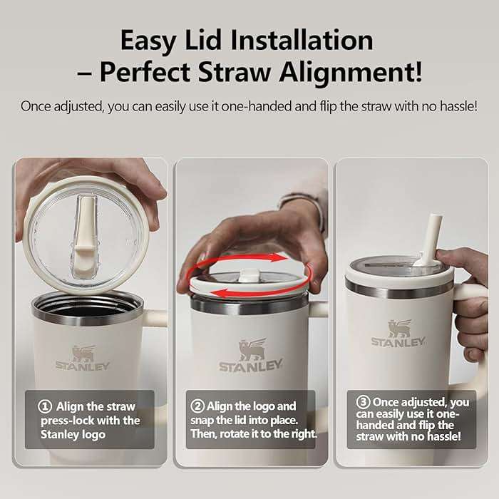 Stanley Lid Replacement 40 oz Cream 2.0 no Spill Lid Leak Proof Spill Proof Cup Lid Stanley Quencher Cup Lid Accessories - Image 5