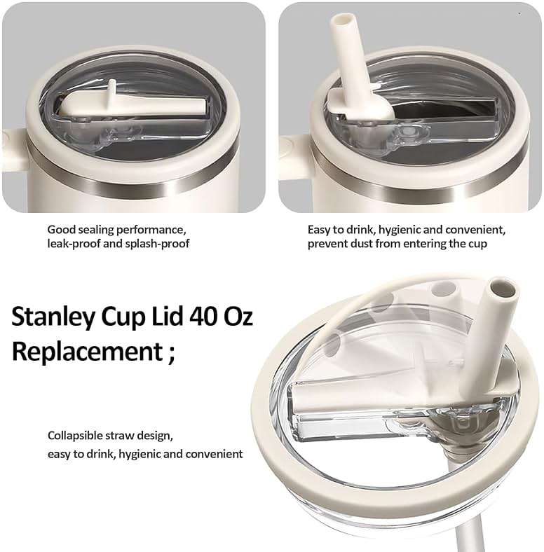 Stanley Lid Replacement 40 oz Cream 2.0 no Spill Lid Leak Proof Spill Proof Cup Lid Stanley Quencher Cup Lid Accessories - Image 7