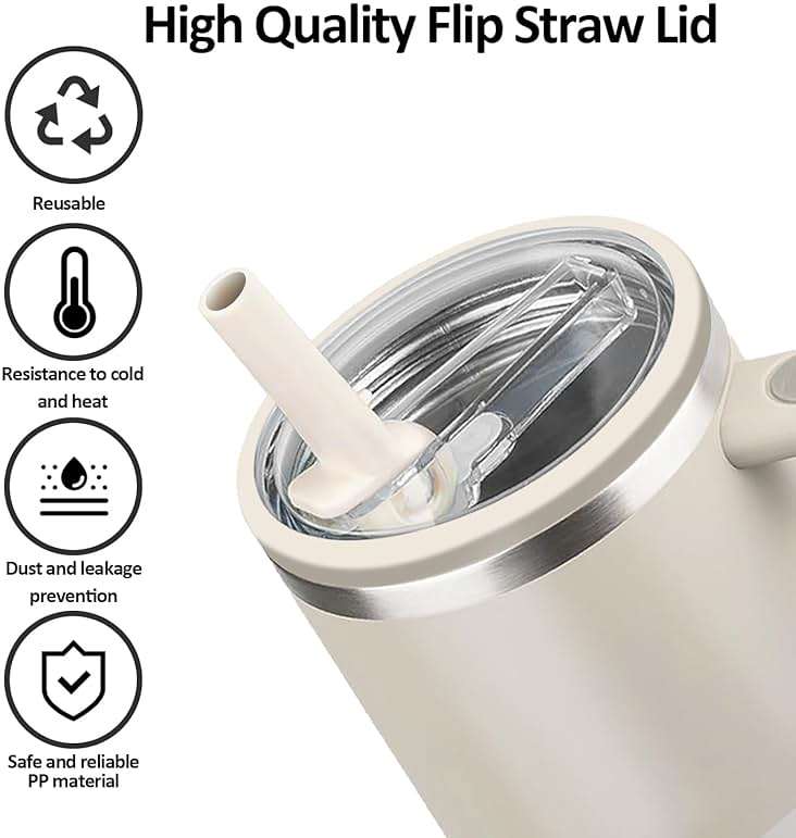Stanley Lid Replacement 40 oz Cream 2.0 no Spill Lid Leak Proof Spill Proof Cup Lid Stanley Quencher Cup Lid Accessories - Image 8