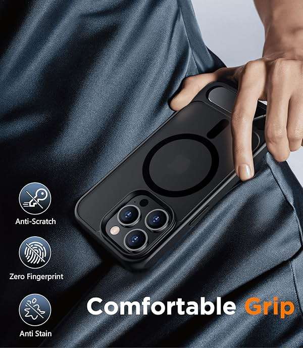 Temdan Magnetic Compatible with iPhone 15 Pro Max Case, [Built-in Invisible Kickstand][Compatible with MagSafe] [Military Grade Shockproof] Slim Translucent Matte Phone Case for iPhone 15 Pro Max 6.7" - Image 7