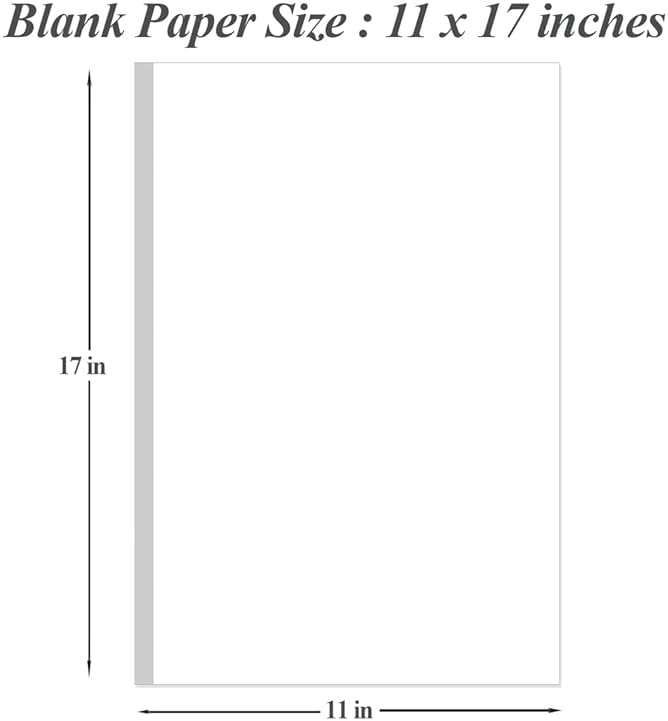 (3-Pack) 11" x 17" Blank Print Paper, 135Sheets/270Pages Blank Loose-Leaf Paper, Ledger Size Printing in Office, 100gsm Blank Paper - Image 3