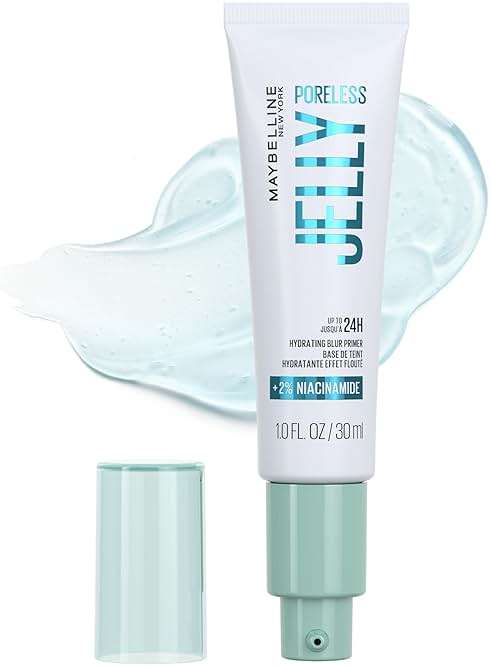 Maybelline Poreless Jelly Primer, Hydrating, Blurring Makeup Primer with 2% Niacinamide For Up To 24HR Make Up Wear, Clear, 1 Count - Image 1