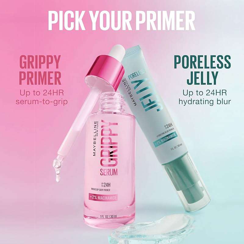 Maybelline Poreless Jelly Primer, Hydrating, Blurring Makeup Primer with 2% Niacinamide For Up To 24HR Make Up Wear, Clear, 1 Count - Image 7